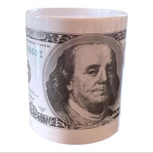 Sitco $100 Bill Benjamin Franklin Money Coffee Mug Novelty Ceramic Cup 1128